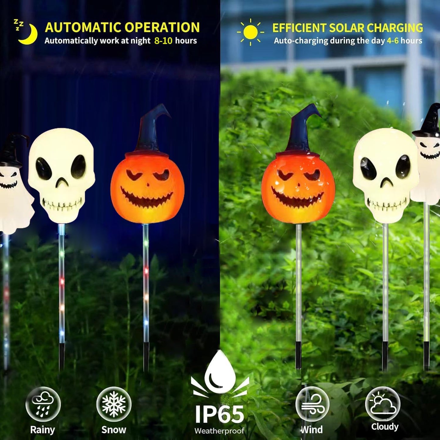 6-Pack LED Solar Halloween Ground Lights