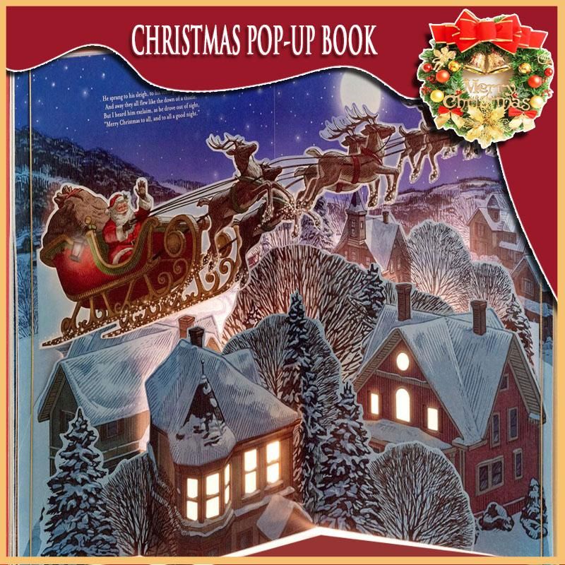 🎁2025 Best Christmas Gifts For Kids-Night Before Christmas Pop-Up Book(Light & Sound)