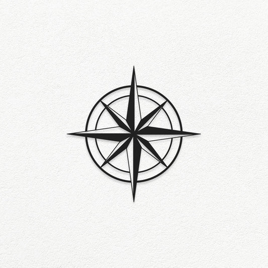 Compass Metal Wall Art Style 024
