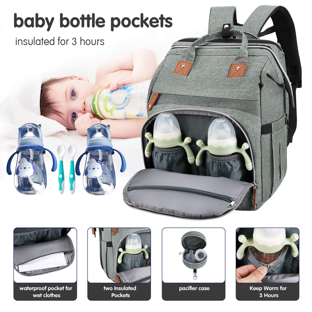 Diaper Bag Backpack,Baby Diaper Bags, Baby Shower Gifts, Multifunctional diaper backpack Large Capacity