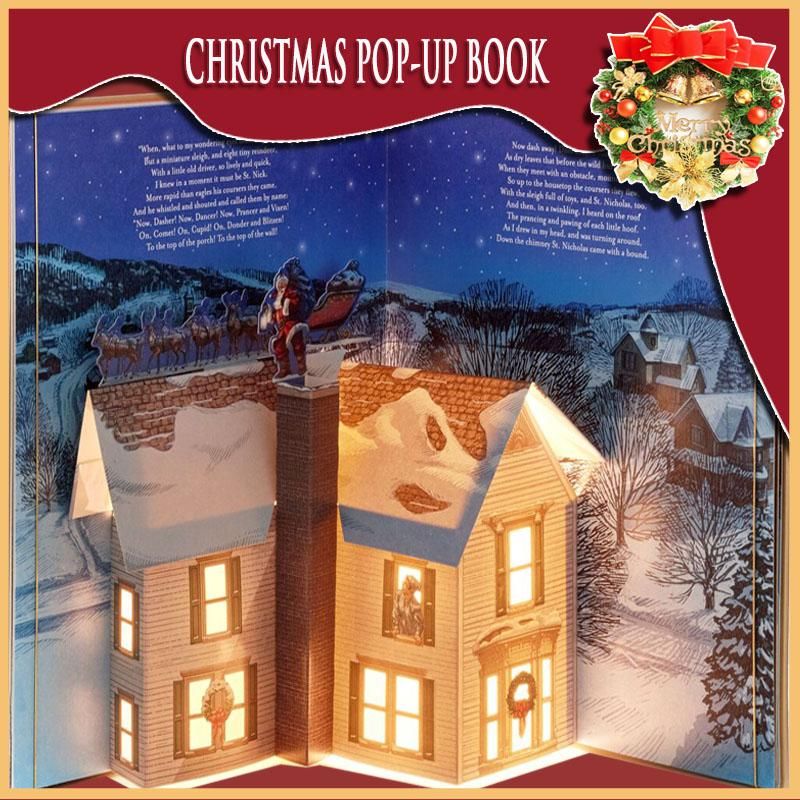 🎁2025 Best Christmas Gifts For Kids-Night Before Christmas Pop-Up Book(Light & Sound)