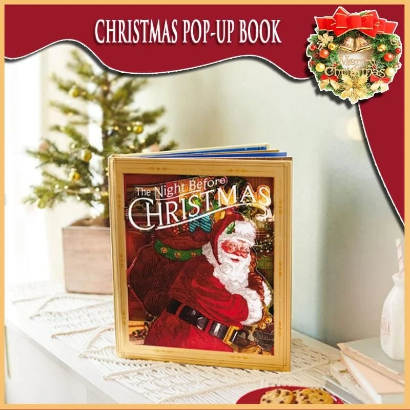 🎁2025 Best Christmas Gifts For Kids-Night Before Christmas Pop-Up Book(Light & Sound)