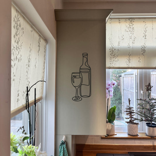 Wine Bottle Metal Wall Art Style 001