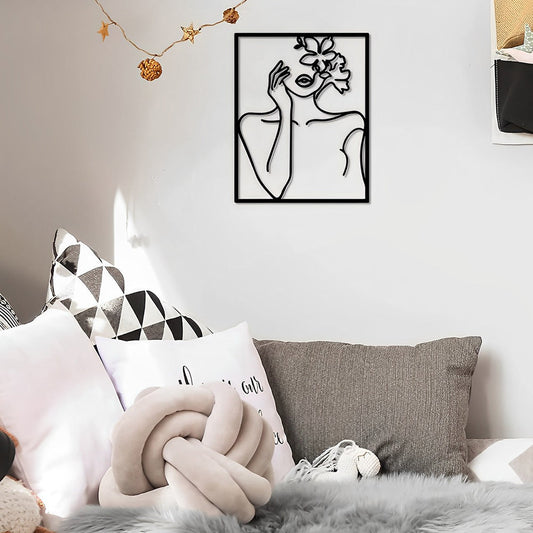 Abstract Woman Lines Metal Wall Art version 002