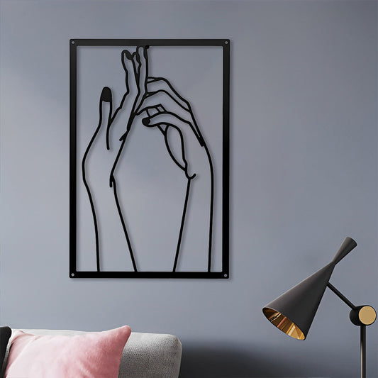Abstract Woman Lines Metal Wall Art version 011