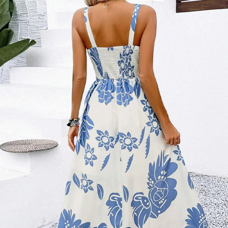 ⏳Limited-time 60% off⏰Women's Floral Print Spaghetti Strap Dress🌿👗