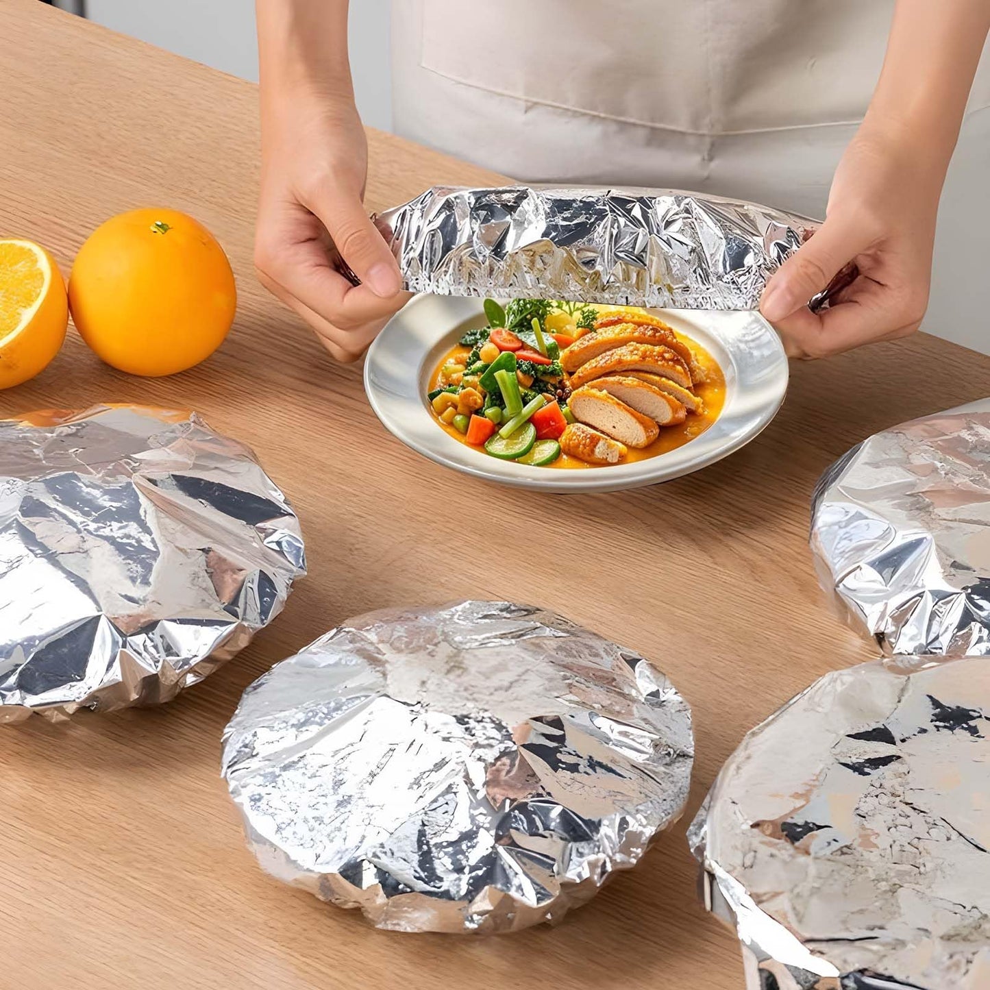 Reusable Elastic Aluminum Foil Food Covers