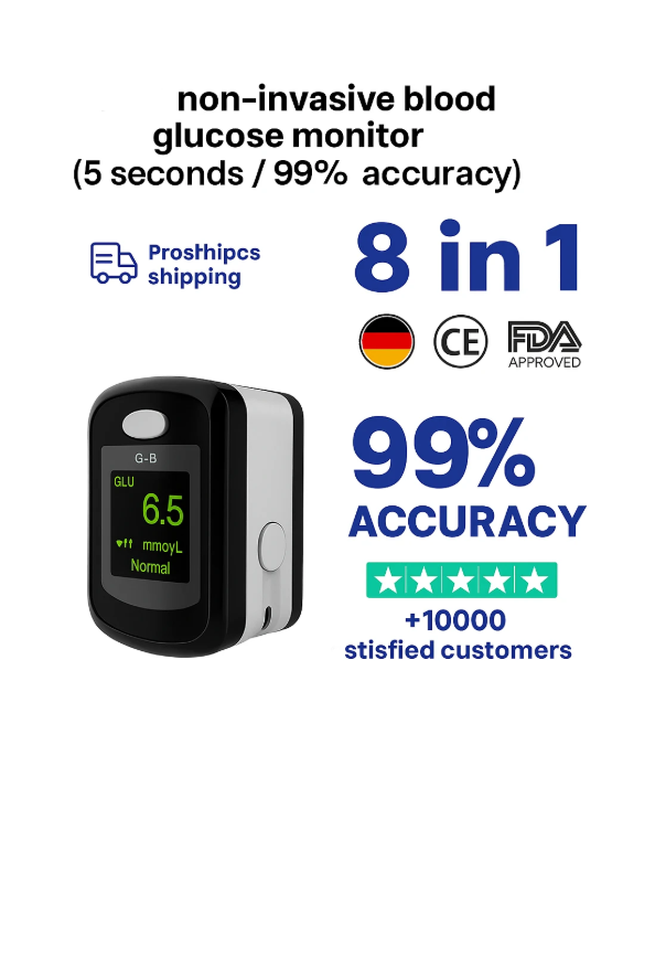 Non-Invasive Blood Glucose Monitor, 5 Second Fast Reading