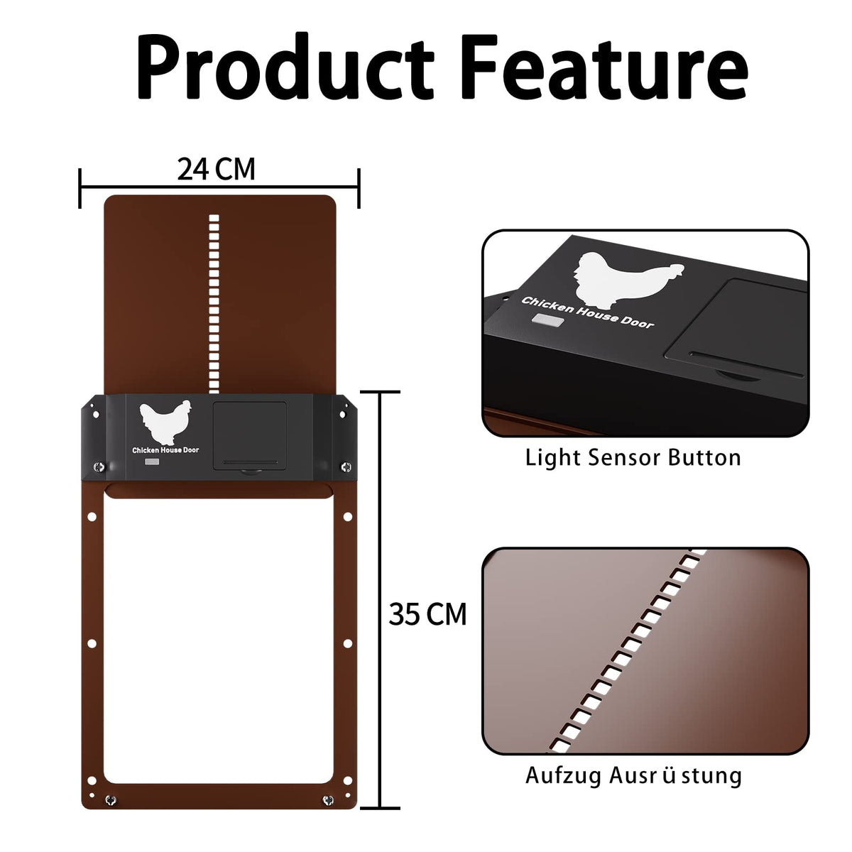 Automatic Chicken Coop Door Opener Light Sensor Battery Operated Color Auto Door